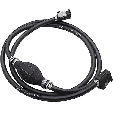 Imagem de Taiss Mangueira de linha de combustível para motor de barco, 8 mm, bomba de combustível de linha de borracha unidirecional, kit de combinação com conector e lâmpada primer.