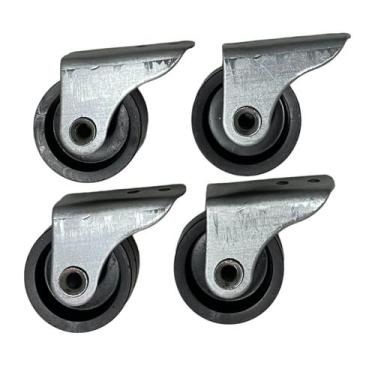 Imagem de Kit 4 Rodinha Fixa Mini Rodízio Roda Preto Móveis Bicama - PB Plast
