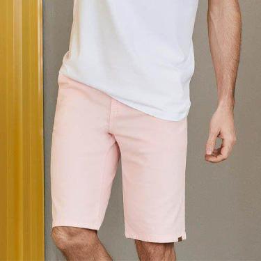 Imagem de Bermuda Sarja Masculina bolso faca social - Max Denim, 46, Rosa