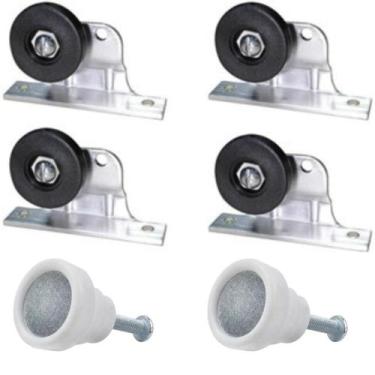 Imagem de Kit Roldana P/ Box  Acrílico 4Roldanas 2Puxadores SPL Branco - MOB COM