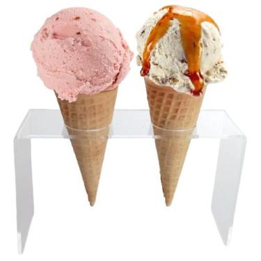 Imagem de Suporte Expositor Acrílico para Casquinha de Sorvete Pizza em Cone Tem