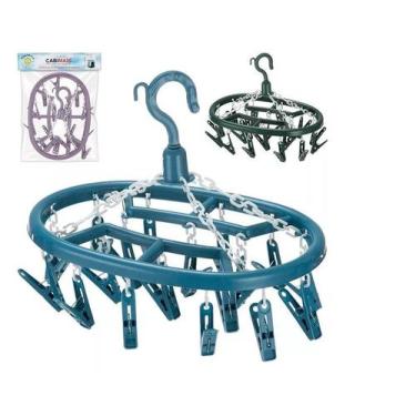 Imagem de Varal Calcinha Cueca Meia Roupa Íntima Oval C/18 Prendedores - Cabimai