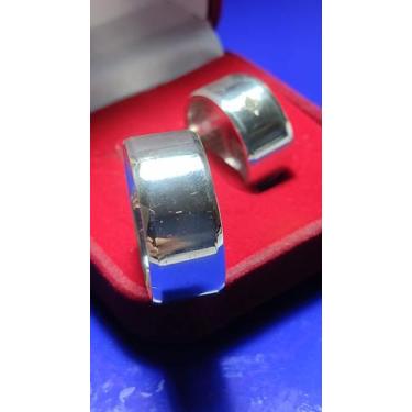 Imagem de Alianças 10 mm Namoro Prata 950  Namoro e Cmpromisso Lisa Com uma Pedr