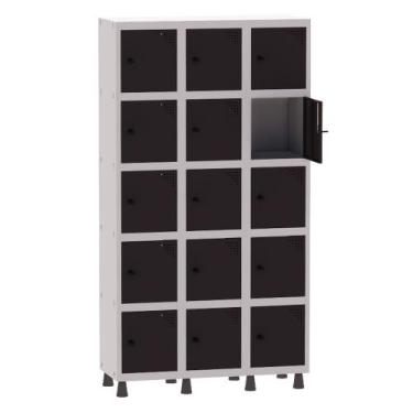 Imagem de Armário Guarda Volume Locker Roupeiro 3 Vãos 15 Portas Aço GRP503/15 C