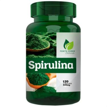 Imagem de Spirulina 100% Natural 120 Cáps - fonte Verde