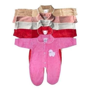 Imagem de Macacao Bebe Rn Plush Kit 5 Peças Menino e Menina - Jolen Baby, Menina