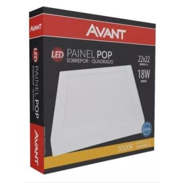 Imagem de Painel de Led Avant Sobrepor Alumínio Quadrado 22x22cm 18W Bivolt, 300