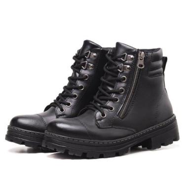 Imagem de Bota Coturno Tratorado Com Ziper Feminino - Myrol Outlet, 35, Preto, F
