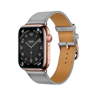 Imagem de DONEGANI Pulseira de couro LB1 para Apple Watch feminino e masculino Se Ultra 2 de 40 mm, 44 mm, 46 mm, 42 mm, 45 mm, 41 mm, 38 mm, 49 mm, séries 10, 9, 8, 7, 6, 5, 4 e 3, 3