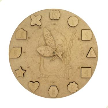 Imagem de Relógio Educativo Brinquedo De Encaixe Pedagógico Colorir