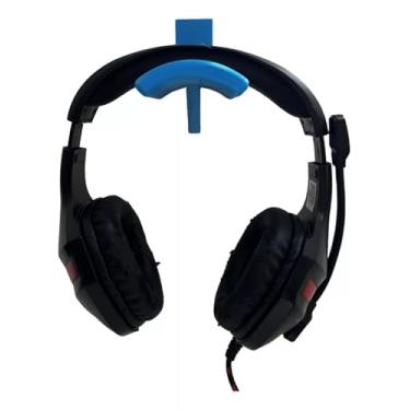 Imagem de Suporte De Parede Para Headphone Headset Com Fita Dupla Face (Azul)