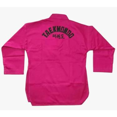 Imagem de Dobok Kimono Taekwondo - Brim Leve - Rosa Infantil - Ariran (M3-8 a 9 anos)
