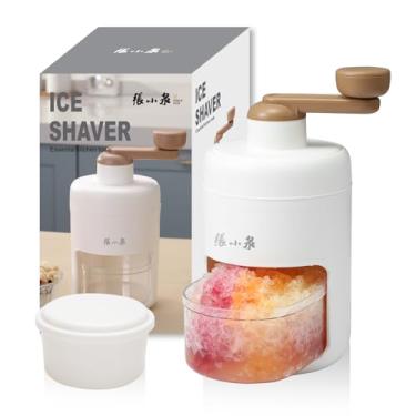 Imagem de ZHANG XIAO QUAN SINCE 1628 Máquina de barbear de gelo e cone de neve com manivela manual, máquina de gelo raspada manual, máquina pequena de raspadinha portátil para uso doméstico - sem bpa