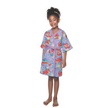 Imagem de Roupão Aveludado Lepper Estampado Personagens Infantil Pequena Sereia M