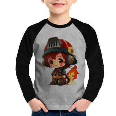 Imagem de Camiseta Raglan Infantil Bombeiro Mirim Manga Longa - Foca na Moda, Ci