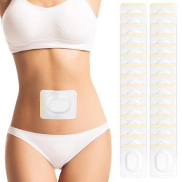 Imagem de ZINGTERRA 30Pcs Autoadesivo Ellipse Castor Oil Pack Wrap Para Umbigo, Descartáveis Altamente Absorvente Algodão Orgânico Mamona Pacotes De Óleo, Sem Lavagem, Anti-Infiltração ((Óleo Não Incluído)