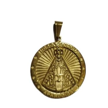 Imagem de Cordão Com Pingente Aço Inox Nossa Senhora Aparecida