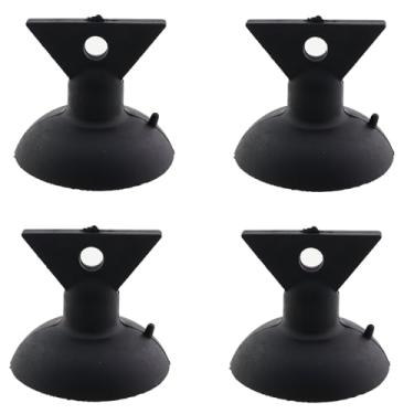 Imagem de KKUANG Ventosas de vidro com alça triangular invertida de PVC com proteção ambiental preta, 4 peças, ventosa de sucção de plástico de 35 mm, adequada para fixar e desanexar copos de lâmpada GU10 e
