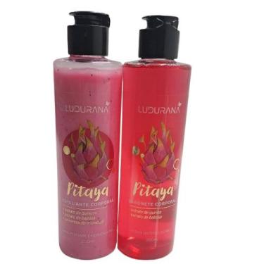 Imagem de Kit Para Banho Pitaya Ludurana Sabonete e Esfoliante 200ml + 200ml