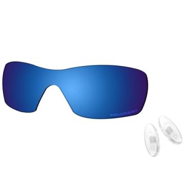 Imagem de SAUCER Lentes de reposição premium e protetores de nariz para óculos de sol Oakley Dart de alta definição - Azul meia-noite polarizado