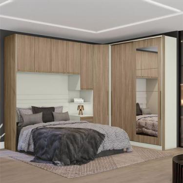 Imagem de Guarda-Roupa Casal Modulado Seletto 8 Portas 6 Gavetas com Espelho Me2