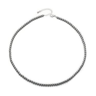 Imagem de Aleasha Colar de pérolas pequenas de 4 mm para mulheres e meninas, 45,7 cm, fio de pérola sintética, joia de presente, Aço inoxidável, Pérola sintética
