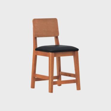 Imagem de Banqueta Baixa/cadeira Lyon Madeira Maciça Encosto Anatômico Assento Estofado Corano