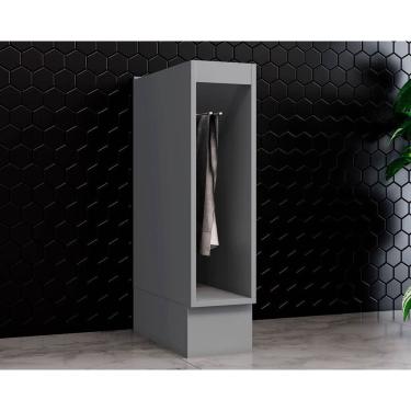 Imagem de Gabinete de Cozinha Modulado Balcão Americana c/ Porta Toalha s/ Tampo 20cm Cinza - Henn