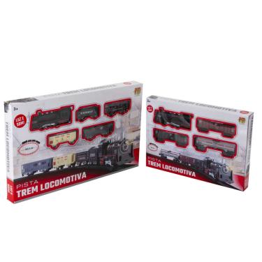Imagem de Kit Trem 2 Locomotivas e 7 Vagões Brinquedos Colecionáveis
