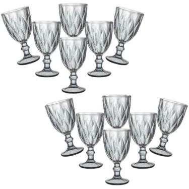 Imagem de Kit 12 Taças Vidro Diamond 340ml Água Refri Suco Vinho (Fumê)