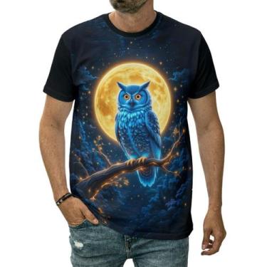 Imagem de Camiseta Coruja Olhos Brilhantes Caçadora Majestosa Mística - Darkwood