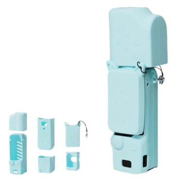 Imagem de Capa protetora de silicone para DJI Osmo Pocket 3, capa de proteção de corpo inteiro com tampa de lente, capa de tela e alça antiperda, capas de TPU para câmera portátil Pocket 3 Gimbal (azul)