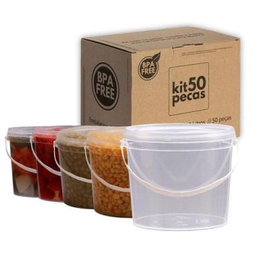 Imagem de Balde Para Pizzaria Ingredientes 1.8L 50 Pçs - Nastripack