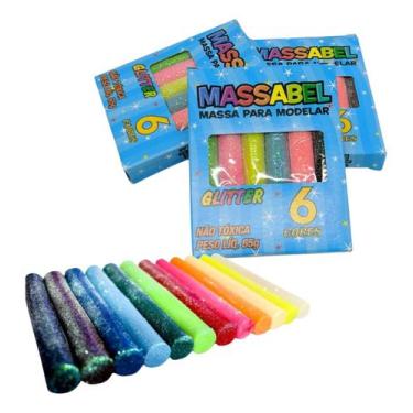 Imagem de 15 Cx Massinha De Modelar Glitter Lembrancinha Atacado - Mundo da Vend