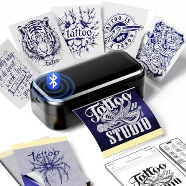 Imagem de Impressora de estêncil de tatuagem, mini máquina de tatuagem térmica TP31 com 30 peças de papel de transferência, impressão de estêncil Bluetooth para tatuagens temporárias, artistas e iniciantes