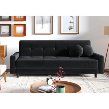 Imagem de Sofá cama casal Oslo 2,00 m Reclinável com carregador USB em Suede - C