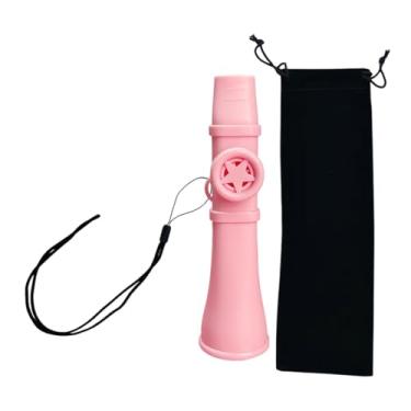 Imagem de Dynwave Presente de instrumento musical de flauta kazoo com cordão com bolsa de armazenamento fácil de aprender brinquedo para violino adultos amantes, Rosa