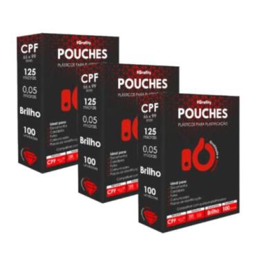 Imagem de 3 Cento Plástico Plastificar Cpf 66x99 125 Micras 0,05mm - okay shope