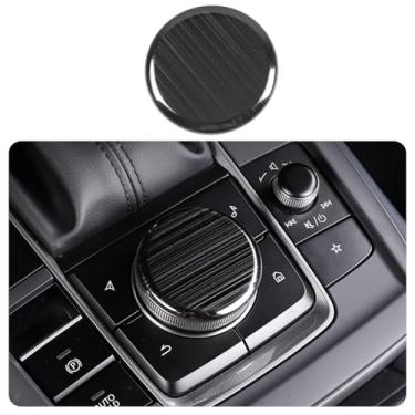 Imagem de KELEIMAI Acessórios de carro adequados para Mazda CX-30 CX30 2020 2021 2022 2023 2024 console central painel de mudança de marchas acabamento da tampa do interruptor rotativo (estilo preto escovado) 1
