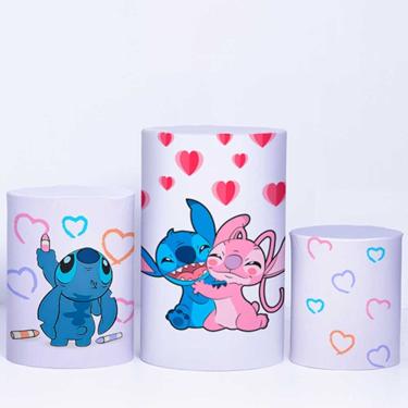 Imagem de Trio de Capa Cilindro para Festa Infantil Veste Fácil c/ Elástico Lilo e Stitch