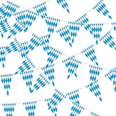 Imagem de Bandeira de bandeira da Oktoberfest de 4,5 m - Decorações MARFOREVER Oktoberfest bandeiras bávaras de dupla face da Oktoberfest para festa alemã Oktoberfest Bávaro suprimentos para festivais de cerveja ao ar livre decoração interna