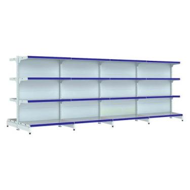 Imagem de Kit 4 gôndolas new premium 1,37m branca centro 80/60 - AMAPÁ