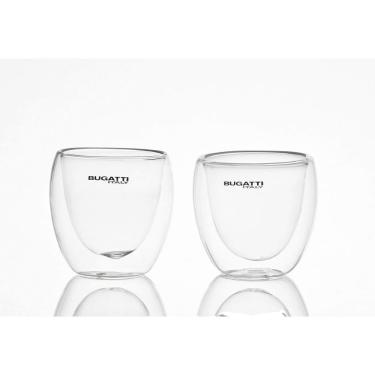 Imagem de Conjunto 2 Copos De Café Chá Licor Parede Dupla 80ml Bugatti