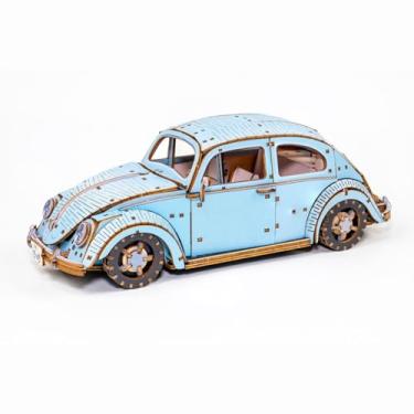 Imagem de wa-gu-mi Volkswagen Type 1 Beetle (Blue) - 3D Wooden Puzzle DIY Assembly Kit - Educational Eco-Friendly Toy & Collectible & Home Decor Model, for VW Car Enthusiasts