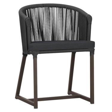 Imagem de Cadeira De Jantar Noronha Alumínio Marrom E11 Trama Original Preto