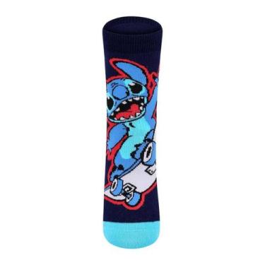 Imagem de Meia Lupo Disney Ku Stitch - Infantil, Azul, 24/29