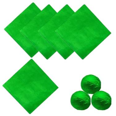 Imagem de Copzievkae 100 Unidades De Embalagens Doces Alumínio, Chocolate Rosa 4 X Polegadas, Barra Quadrada Alumínio Para Artesanais, Chocolate, Bolo (Verde)