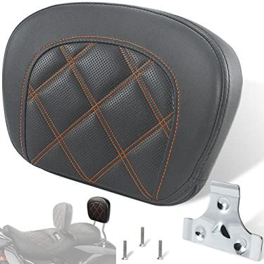 Imagem de FOVPLUE Almofada Para Encosto De Passageiro, Sissy Bar Harley Touring Electra Glide/Road King/Street Glide/Trike Freewheeler Flrt/Flhxxx, Costura Dupla Laranja