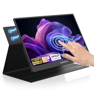 Imagem de Bettdow Monitor Portatil Touchscreen 15,6'', FHD 1080P Monitor Portátil Conectado Com USB C Dupla/HDMI, IPS Extensor De Tela para Notebook com VESA e Funda Inteligente magnético, Plug and Play