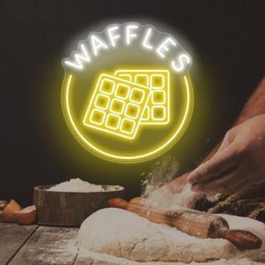 Imagem de mllusxg Placa De Neon Waffles, Padaria, Sobremesas, Casa, Luz Led, Café, Cozinha, Arte Parede, Decoração, Presente Personalizado, Decoração Jantar, Quarto Infantil, Luzes Para Comida